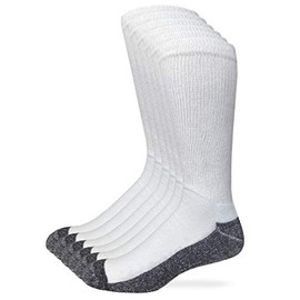Carolina Ultimate Men's Non-Binding Everyday Crew Socks 6 Pair Pack (White, Men's Shoe Size 9-13 - Sock Size Large)