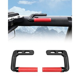 ROADER Grab Handles Compatible with Ford Bronco & Bronco Raptor 2021-2025 2/4 Door Soft & Hard Top, Aluminum Alloy Roll Bar Grip Handles Replacement for Bronco Interior Accessories- Red, 2 Pack
