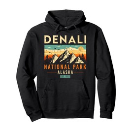 Denali Est. 1917 Vintage Retro Alaska National Park Pullover Hoodie