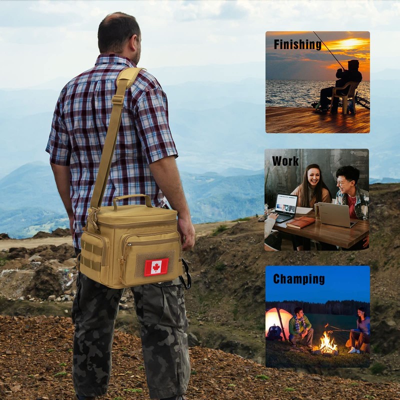 Lunch Box for Men, Tactical Lunch Bag MOLLE Webbing Leakproof