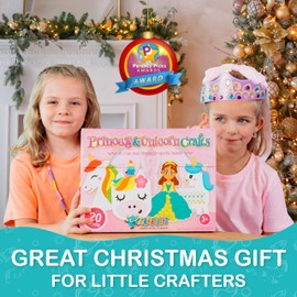 Craftikit® 20 Award-Winning Princess & Unicorn Crafts for Kids Ages 3-10 Years, All-Inclusive Toddler Arts and Craft Kits for Kids, Fun Toddler Craft Box for Girls in Preschool