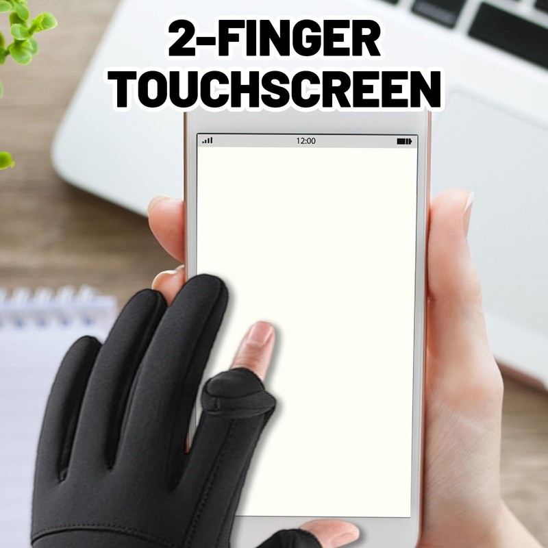 Waterproof Gloves, Touchscreen Fishing Gloves for Men with Flip Cap,