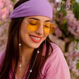 Motique Accessories Solid Headwrap with Delicate Design (White, Medium)