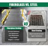 24x24x1.5in Gritted Fiberglass Molded Grating, 2' x 2' Heavy Duty