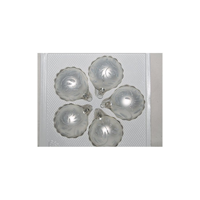 Jingle Bells Lauscha Tree Decoration Baroque Silver 6 cm Ball