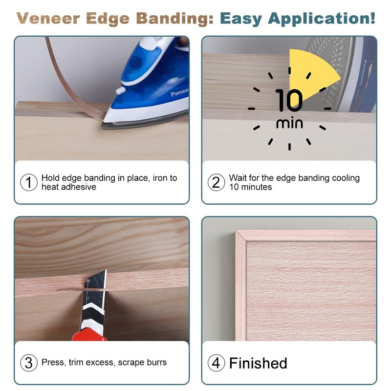 Maple Edge Banding, 3/4 Inch x 50ft Veneer Edge Banding,