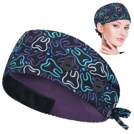 ABAMERICA Working Caps with Button and Sweatband, Adjustable Working Hats for Women Men, One Size (Tie Back or Toggle)