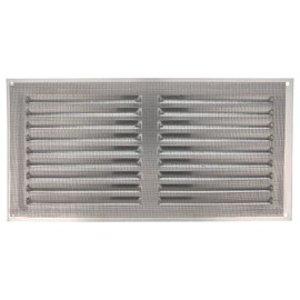 Amig - Premium Aluminium Ventilation Grille 6x12"|Air Vent Cover | for Wall, Sidewall and Ceiling | Efficient Airflow, Fine Mesh | Indoor/Outdoor Use | Anodized Silver, 150x300