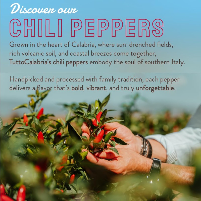 TUTTOCALABRIA Calabrian Chili Pepper Pieces, 10oz (285g), Spicy Condiment with