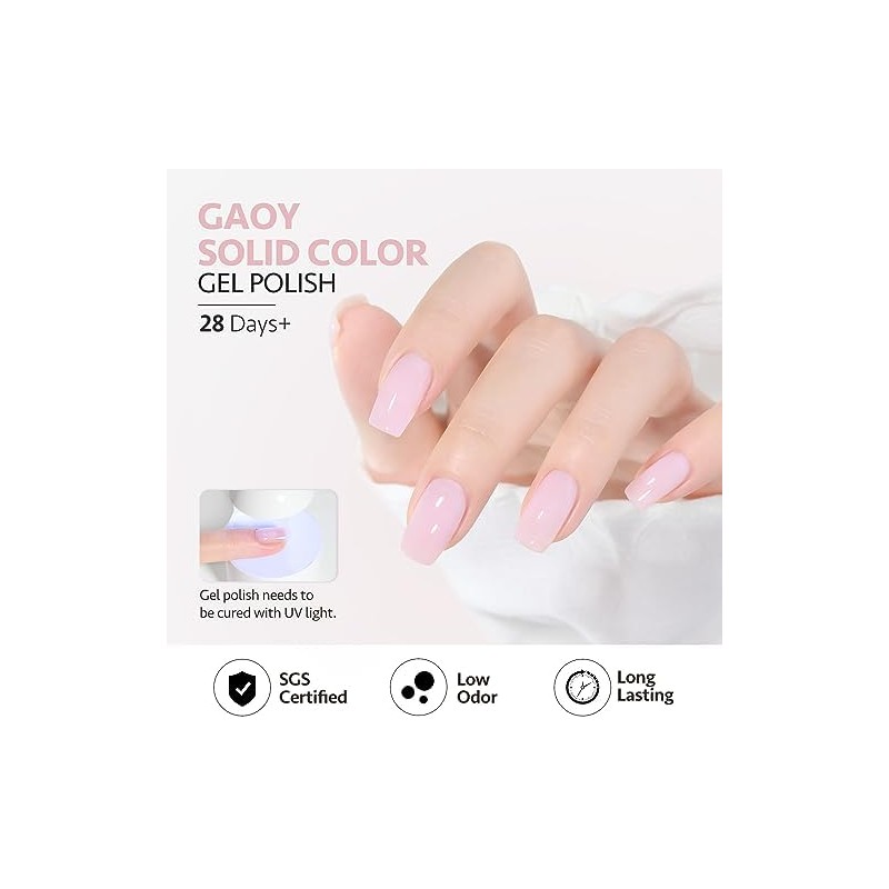 GAOY- Esmalte de uñas en gel rosa bebé, 16 ml,