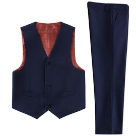 NaineLa Conjunto de trajes formales para niño, 2 piezas azul marino., 12 Años