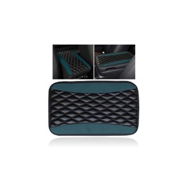 Couslcd Auto Center Console Pad, Universal Waterproof Armrest Seat Box Cover, Car Interior Accessories, Leather Auto Armrest Cover Protector for Most Vehicle, SUV, Truck (Dark Green)