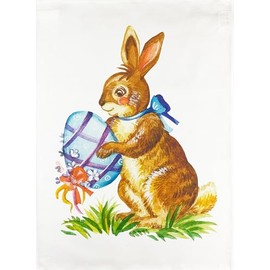 Half a Donkey The Easter Bunny large cotton tea towel