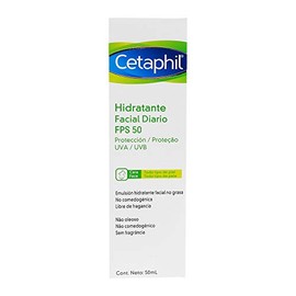 CETAPHIL Hidratante Facial Diario FPS 50 50 ml  Hidratacin por 8 Horas  Proteccin Solar UVAUVB  Con Glicerina y Vitamina E  Piel Mixta, Grasa y Normal