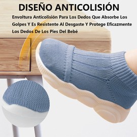 Zapatos Calcetín para Bebe, Zapatos Antideslizantes Bebe de Silicona,Zapatos de bebé suaves, cómodos y transpirables,Adecuado para bebés y niños pequeños de 6 a 48 meses (Azul, Bebé, 13.5 cm, Medición, Sistema tallas calzado JP)