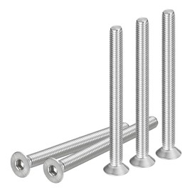 DTGN 5 Pack M6-1 x 80mm Head Socket Cap Bolts 304 Stainless Steel Hex Socket Flat Head Bolts Full Thread Counter Sink Bolts