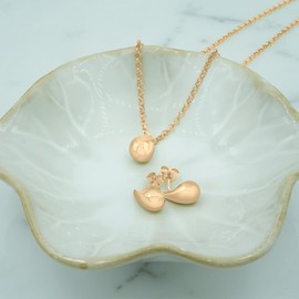 Timeless Love Vermeil Puffy Teardrop Pendant Necklace, 14K Gold Vermeil Pendant for Women, 17" Rolobombi Chain with Lobster Clasp