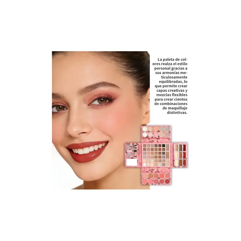 Paleta De Maquillaje De 68 Pcs Con Labial De Larga
