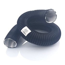 TYGERIX Flexible aluminium hose, diameter 60 mm, black, extendable up to 2.5 m, high heat resistance up to 250 °C, higher thickness and more strength, glossy colour, top model