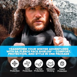 S A Company UV Protection Face Shield | Single UV 30+ Multipurpose Neck Gaiter for Adults, Fleece | Snow Military Camo, One Size