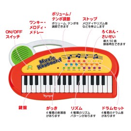 トイローヤル キッズミニキーボード ( ピアノ / 知育玩具 ) 初めての楽器に リズム 子供 音楽 キーボード ( 録音 / 再生 機能付き )