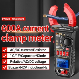 ANENG PN128 Clamp Meter 4000 Counts 600A AC/DC Current Ammeter Voltmeter Electric Tester True RMS Digital Multimeter Clamp Tool Measure Resistance Capacitor Diode Hz Temperature