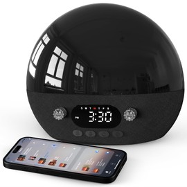 Dekala RestOnn Sunrise Alarm Clock Sunset Sound Machine 7-Day Programmable Loud Dual Alarm Clock, White Noise Natural Sounds for Sleeping Bluetooth Speaker Amber Night Light Smart App Control