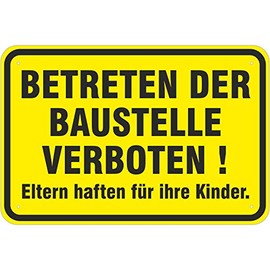 Sign "Betreten der Baustelle verboten" Aluminium Composite Material 3 mm Thick 40 x 60 cm