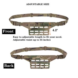 Tactical Fanny Pack Adapter Panel Waist Belt Extension Platform for Molle Pouches Magazine Pouch (CP 4 Columns)