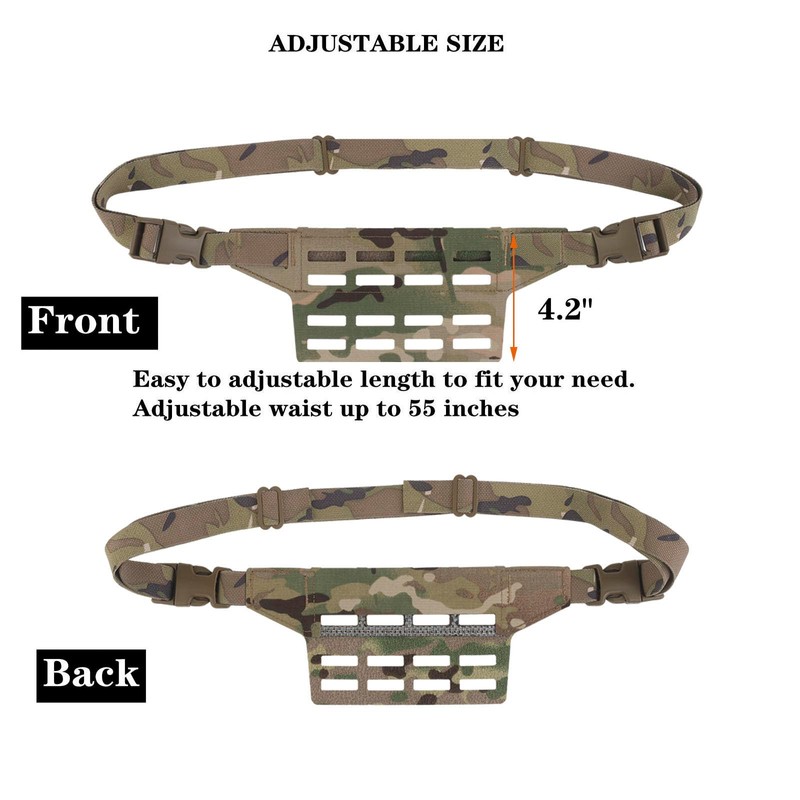 Tactical Fanny Pack Adapter Panel Waist Belt Extension Platform for