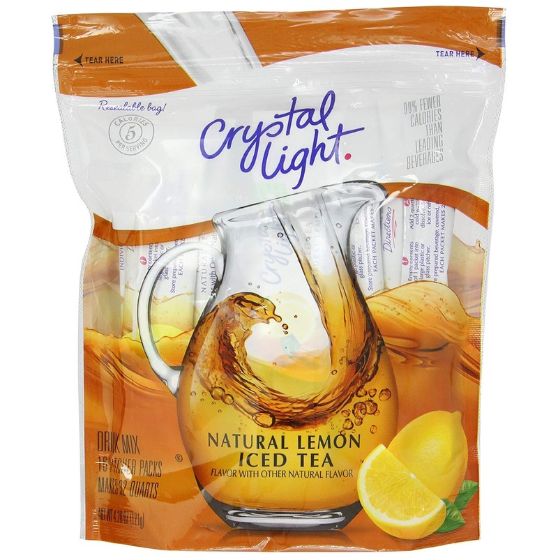 Crystal Light Natural Lemon 16 Pitcher Packs, Iced Tea, 4.26