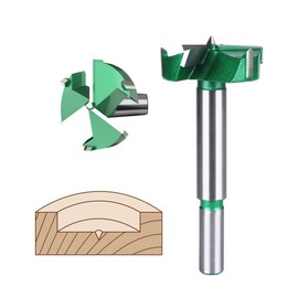 HUHAO Forstner Drill Bits 40mm (1-9/16 inch) Carbide Upgraded Version 3-Cutter Higher Hardness Wood Hole Saw Auger Opener Woodworking Drilling Tool Wood Cutter