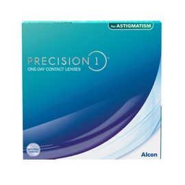 PRECISION1 Toric Daily Lenses Soft Pack of 90 / BC 8.5 mm / DIA 14.5 mm / CYL 1.25 / Axis 180 / -1.75 Dioptres Colourless