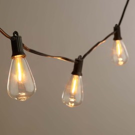 Kawaya Kawaya Festoon Lights Outdoor Mains Powered, Garden String Lights Waterproof IP65 Shatterproof Vintage String Lights 7.6m with 12+1 Plastic Edison Bulbs for Backyard Porch Patio Bistro