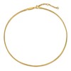 MEVECCO Yellow Gold Choker Necklace 18K Gold Plated Simple Solid Round Snake Chain Necklace for Women Men Snake Bone Chain Choker Dainty Minimalist Jewelry Gifts