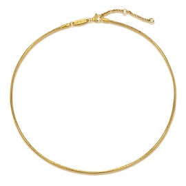 MEVECCO Yellow Gold Choker Necklace 18K Gold Plated Simple Solid Round Snake Chain Necklace for Women Men Snake Bone Chain Choker Dainty Minimalist Jewelry Gifts