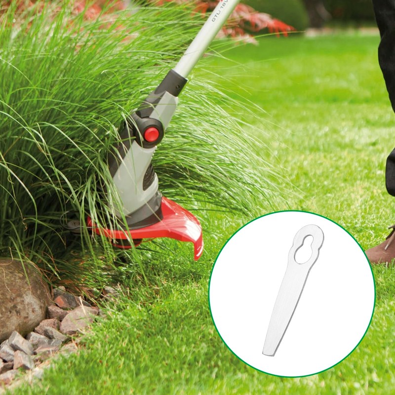 FUNFANG 10Pcs Machine Trimming Blades Replacement Stainless Steel Trimmer Grass