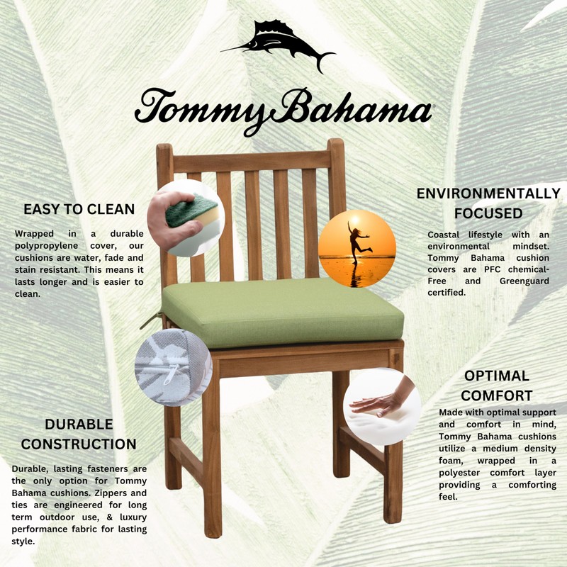Tommy Bahama Dining Chair Cushion, 17" X 17" X 2.5",