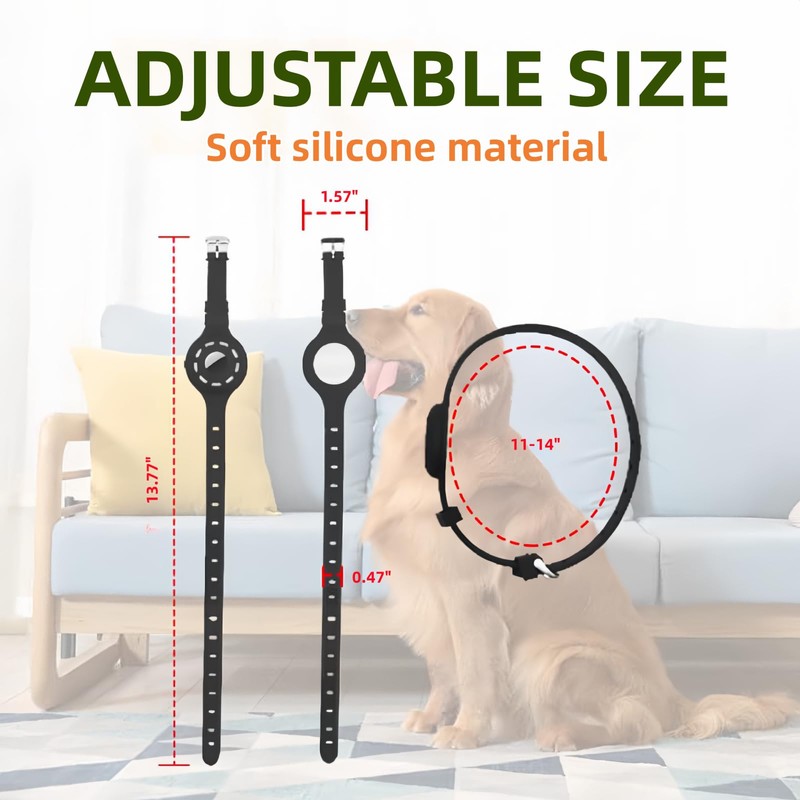 LiRui.R Airtag Protector Silicone Luminous Collar Adjustable Loss Prevention Eye-catching