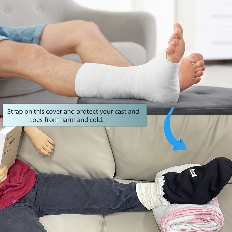 EDWERD Leg Cast Sock Cover for Knee Calf Foot Ankle
