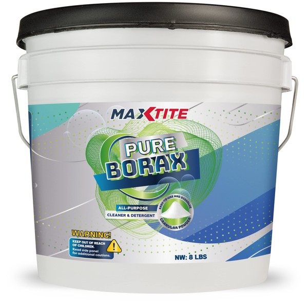 MAXTITE Pure Borax (8lbs) - Multipurpose Cleaning, Brightening and Freshening