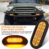 Partswcgg 4Pcs 6" Inch Oval Amber Led Strobe Lights 24LED
