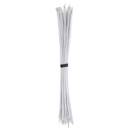 Cut & Stripped Wire, 22 AWG PTFE, Stranded, White 24" Leads - 50 Pieces