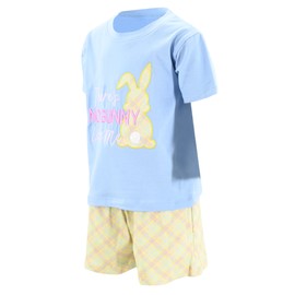 Unique Baby Conjunto de pantalones cortos sin conejo como mí para niños, Amarillo Plaid, 3 Años