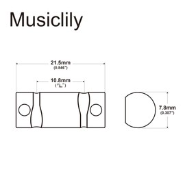 Musiclily Ultra 10.8mm Brass Compensated Bridge Saddles Set Barrel Saddles for Tele TL Electric Guitar Replacement, Black Screws(Set of 3)