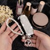 Framendino, Bling Rhinestone Folding Hair Brush Keychain with Mirror for