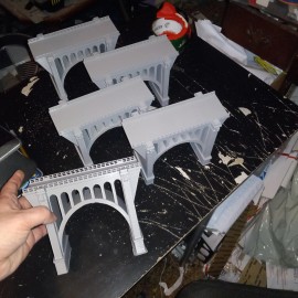 Spencer-3D HO Scale One Arch Viaduct Short bridge 5 Sections