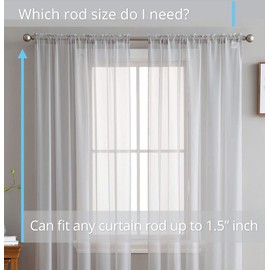 HLC.ME Silver Grey Sheer Voile Extra Long Window Treatment Rod Pocket Curtain Panels for Bedroom and Living Room (54 x 108 inches Long, Set of 2)