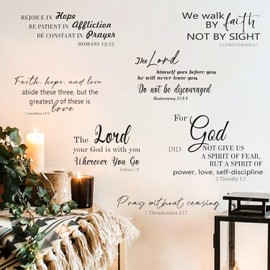 HPNIUB Inspirational Bible Verse Wall Stickers - Rejoice in Hope Christian Scripture Quotes, Motivational Religious Wall Art Bible Accessories Christian Wall Art for Home Bedroom Home Office Decor