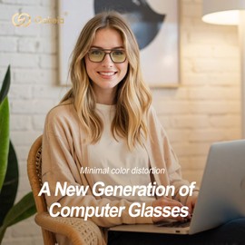 Goiteia Blue Light Filter Glasses for Men and Women - Light Green Tint Glasses for Lifelike Colours - Relieve Digital Eye Strain - Ultralight with Spring Hinges for Greater Comfort, Tortoiseshell